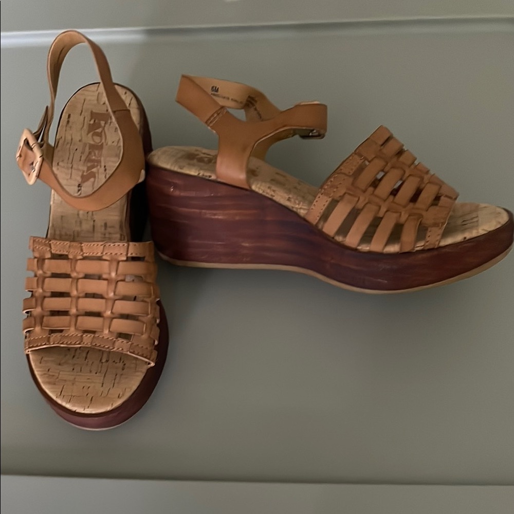 Vegan Leather Wedge Sandals